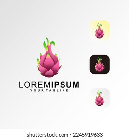 Awesome Dragon Fruit Premium Logo Vector
