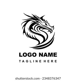 awesome dragon logo simple design concept