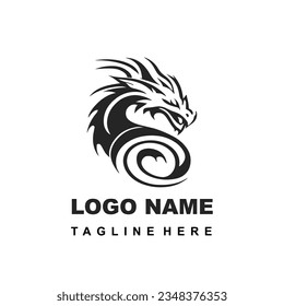 awesome dragon logo simple design concept