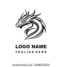 awesome dragon logo simple design concept