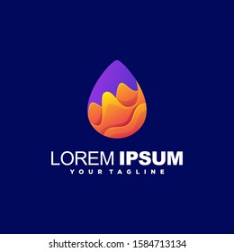 awesome drop gradient logo design
