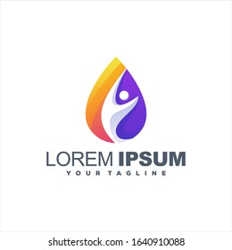 awesome drop gradient logo design