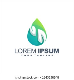 awesome drop leaf logo design