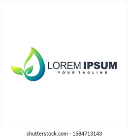 awesome drop leaves logo design