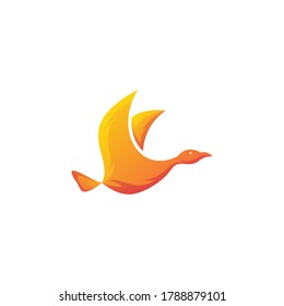 ilustrador del vector del logotipo del color del pato impresionante
