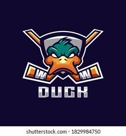 awesome duck logo design premium for sport