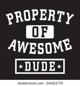 Awesome dude typography, t-shirt graphics, vectors