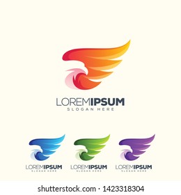 awesome eagle logo design vector illustration