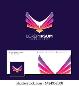awesome eagle logo design vector illustration