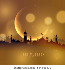 awesome eid festival background in golden theme