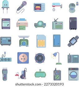 Awesome Electronic Vector Icons Colored