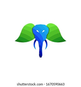 awesome elephant leaf vector design, simple, elegant