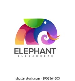 Awesome elephant Logo Colorful Abstract Vector Design