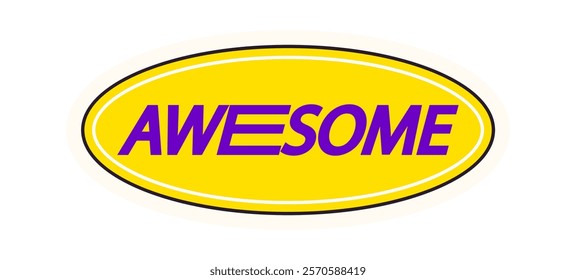 Awesome expression pop art sticker