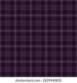 Awesome fabric background check, clan texture tartan textile. 30s vector seamless plaid pattern in black and dark colors palette.