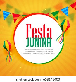 awesome festa junina greeting design with garlands
