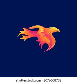 Awesome Fire Eagle Premium Logo Vector