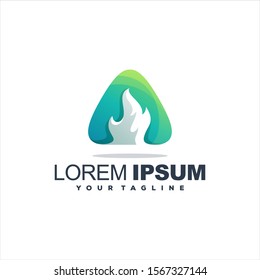 awesome fire triangle logo design