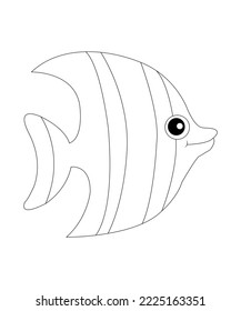 Awesome fish coloring page for kids