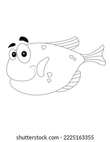 Awesome fish coloring page for kids