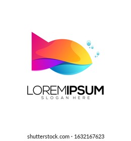 awesome fish logo design vector premium