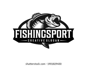 Awesome Fish Silhouette Logo Design Template