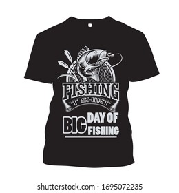 Awesome fishing unique  t-shirt design with banner