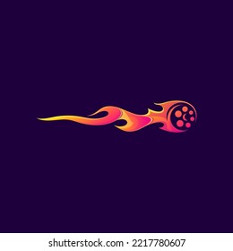 Awesome Flame Film Maker Premium Logo Vector