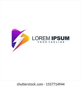 awesome flash play logo design