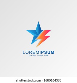Impresionante logotipo Flash Star Premium