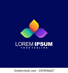 awesome flower gradient logo design