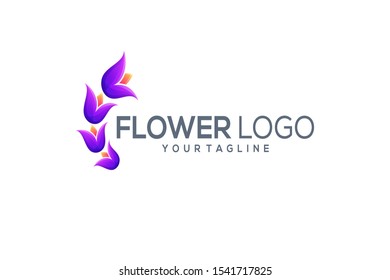 awesome flower logo design vector abstract