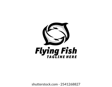 Awesome Flying Double Animal Outline Logo Design Vector 