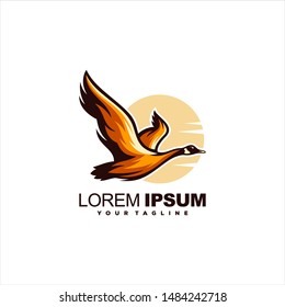awesome flying swan logo design