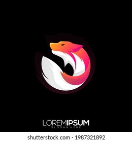 Awesome Fox Circle Premium Logo Vector