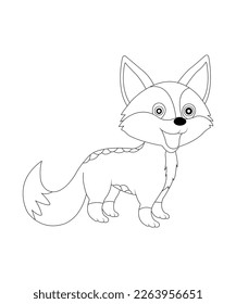 awesome fox coloring page for kids