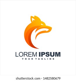 awesome fox gradient logo design