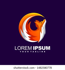 awesome fox gradient logo design