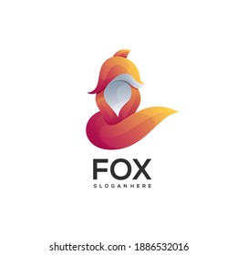 Awesome Fox Logo Abstract Colorful Gradient