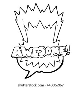 awesome freehand drawn speech bubble cartoon shout