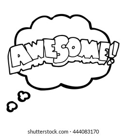 awesome freehand drawn thought bubble cartoon