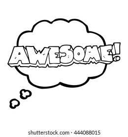 awesome freehand drawn thought bubble cartoon symbol