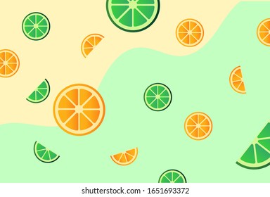 AWESOME FRESH GREEN ORANGE BACKGROUND