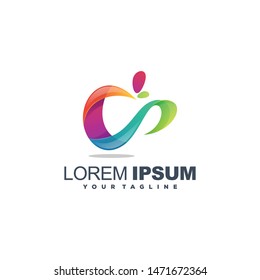 awesome fruit gradient logo design