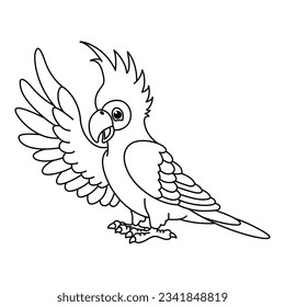 Awesome funny cockatoo parrot cartoon