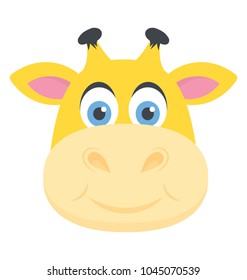 An awesome giraffe face in funny pose 