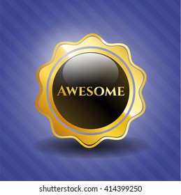 Impresionante emblema de oro