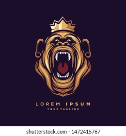 awesome gorilla king logo design