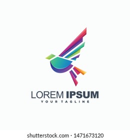 awesome gradient bird logo design