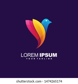 awesome gradient bird logo design